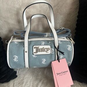 Juicy Couture Denim Blue and White Satchel